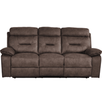 Foster Brown Fabric Electric Recliner 3 Seater Sofa