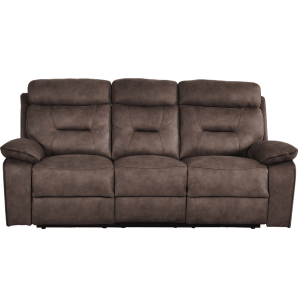 Foster Brown Fabric Electric Recliner 3 Seater Sofa