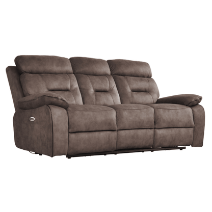 Brown reclining sofa on a white background