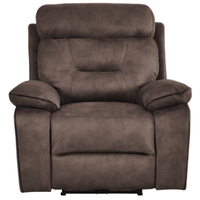 Foster Brown Fabric Electric Recliner Armchair