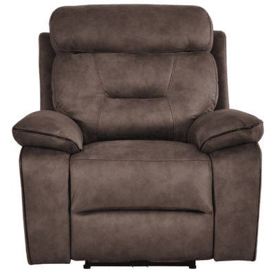 Foster Brown Fabric Electric Recliner Armchair