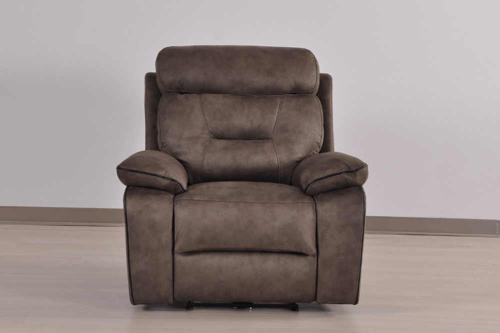 Foster Brown Fabric Electric Recliner 1 Seater Sofa Set - Furniture Instore