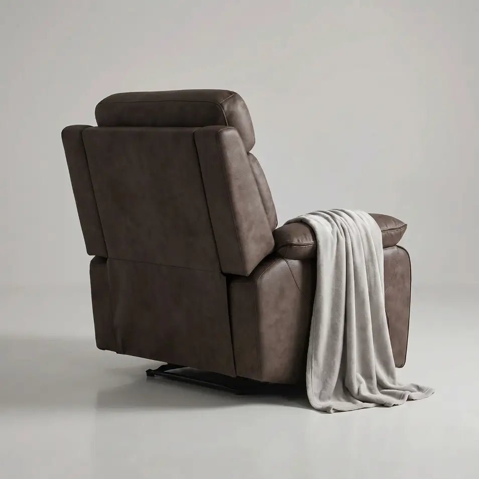 Foster Brown Fabric Electric Recliner Armchair - Furniture Instore