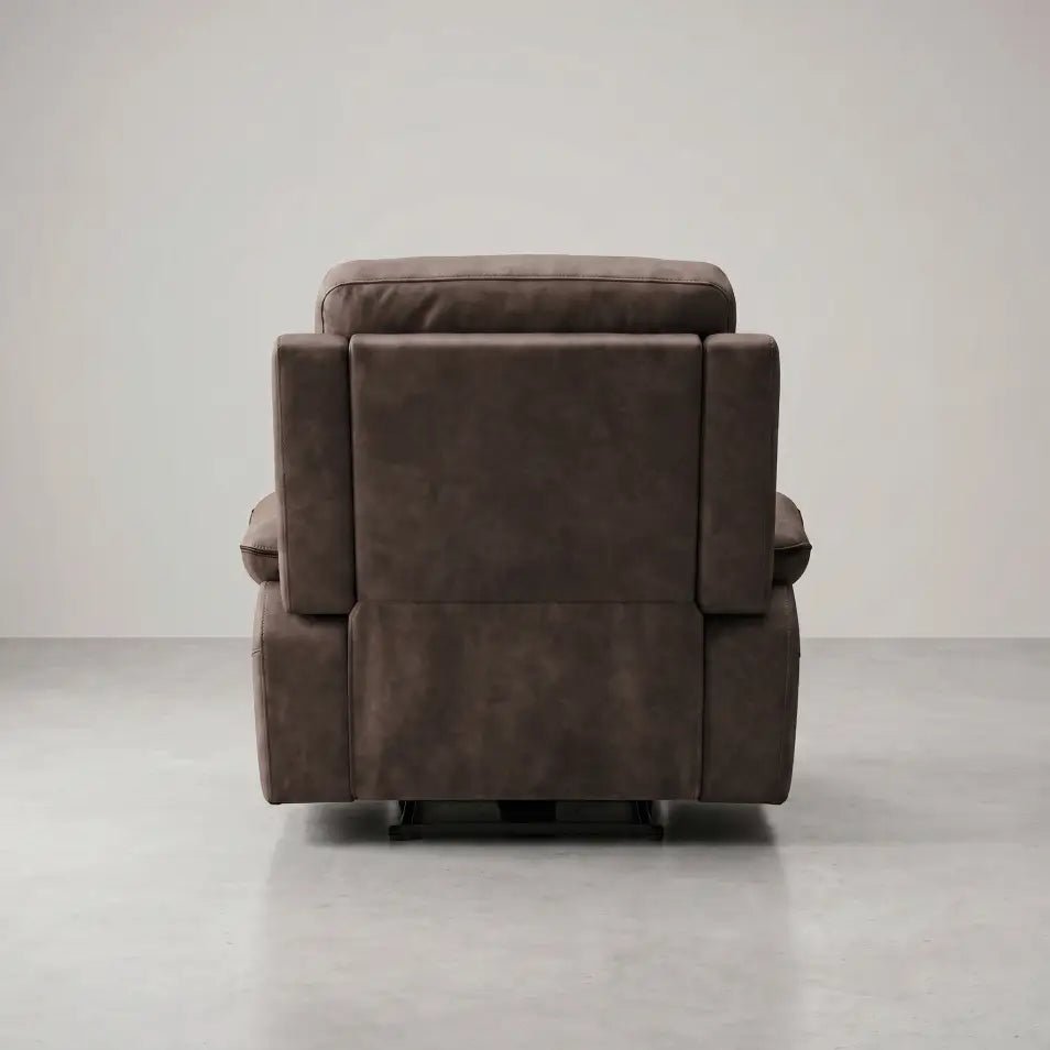 Foster Brown Fabric Electric Recliner Armchair - Furniture Instore