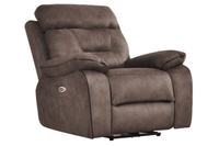 Foster Brown Fabric Electric Recliner Armchair - Furniture Instore