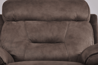 Close-up of the plush fabric on the Foster Brown Electric Recliner Armchair – FurnitureInStore