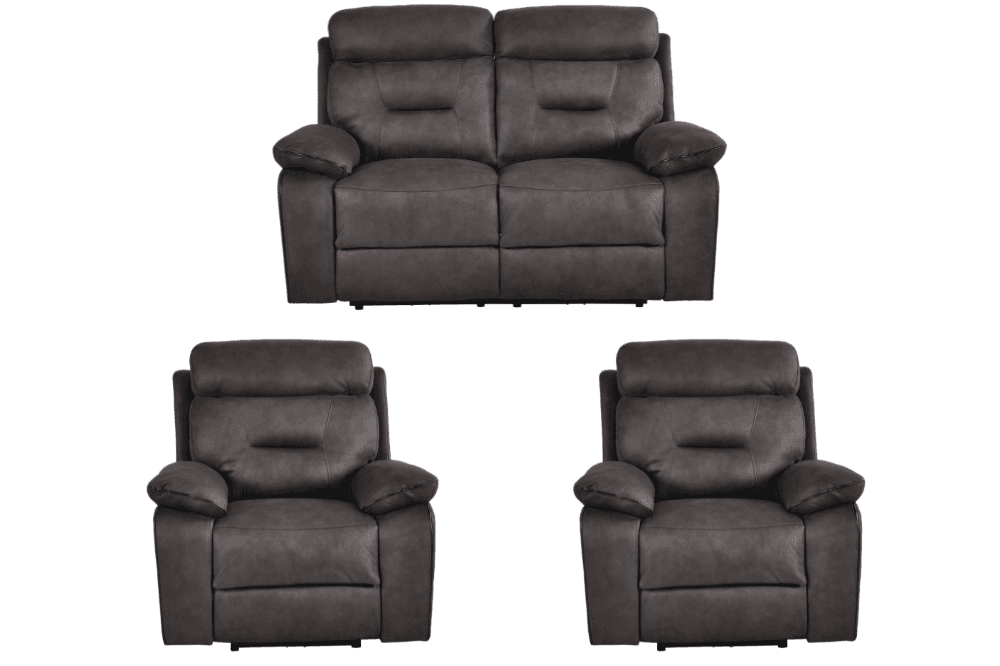 Foster Grey Fabric Electric Recliner 2+1+1 Seater Sofa Set