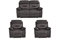 Foster Grey Fabric Electric Recliner 2+1+1 Seater Sofa Set