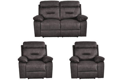 Foster Grey Fabric Electric Recliner 2+1+1 Seater Sofa Set