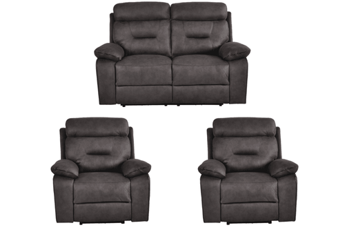 Foster Grey Fabric Electric Recliner 2+1+1 Seater Sofa Set