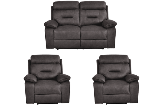 Foster Grey Fabric Electric Recliner 2+1+1 Seater Sofa Set