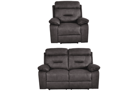 Foster Grey Fabric Electric Recliner 2+1 Seater Sofa Set