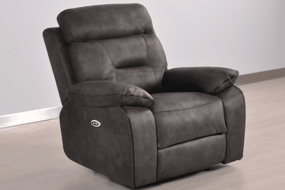Foster Grey Fabric Electric Recliner 2+1 Seater Sofa Set
