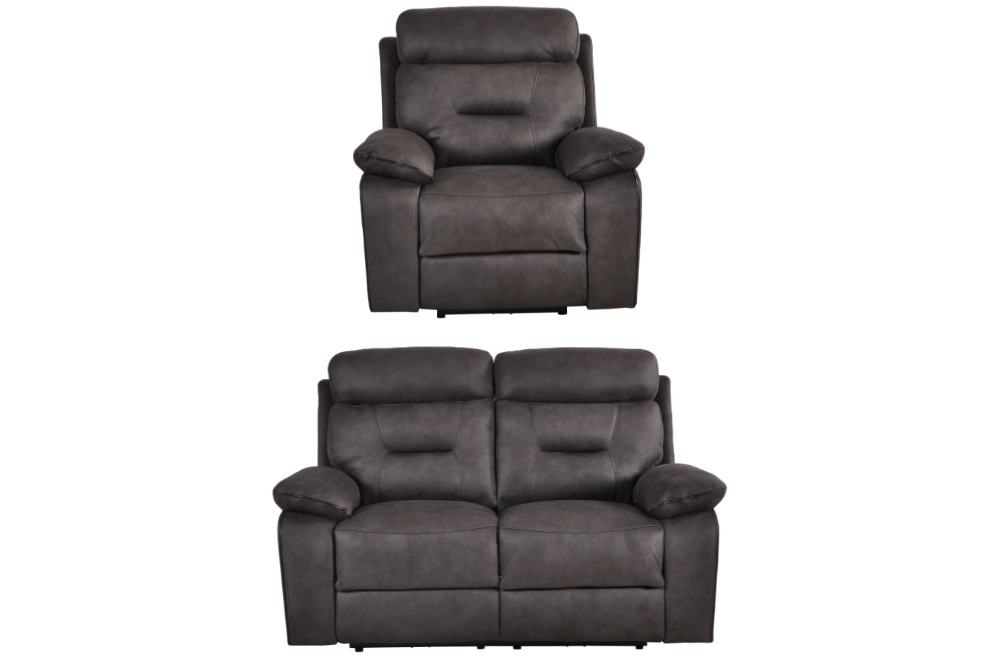 Foster Dark Grey Fabric Electric Recliner 2+1 Seater Sofa Set - Furniture Instore