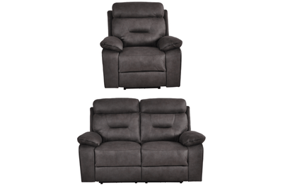 Foster Dark Grey Fabric Electric Recliner 2+1 Seater Sofa Set
