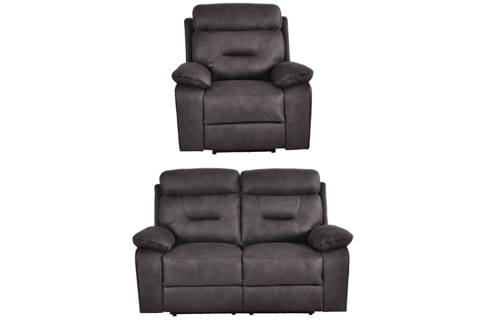 Foster Dark Grey Fabric Electric Recliner 2+1 Seater Sofa Set - Furniture Instore