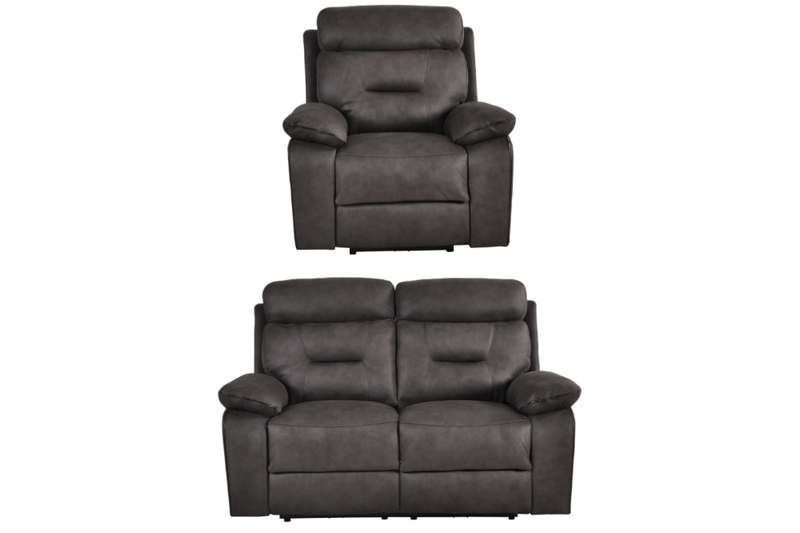 Foster Dark Grey Fabric Electric Recliner 2+1 Seater Sofa Set - Furniture Instore