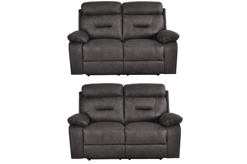 Foster Dark Grey Fabric Electric Recliner 2+2 Seater Sofa Set