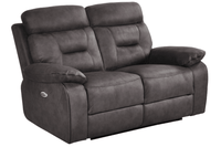 Foster Dark Grey Fabric Electric Recliner 2 Seater Sofa - Furniture Instore