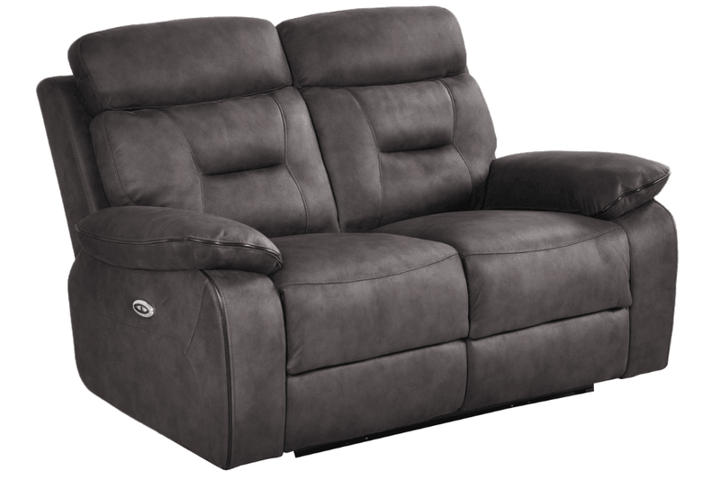 Foster Dark Grey Fabric Electric Recliner 2 Seater Sofa - Furniture Instore