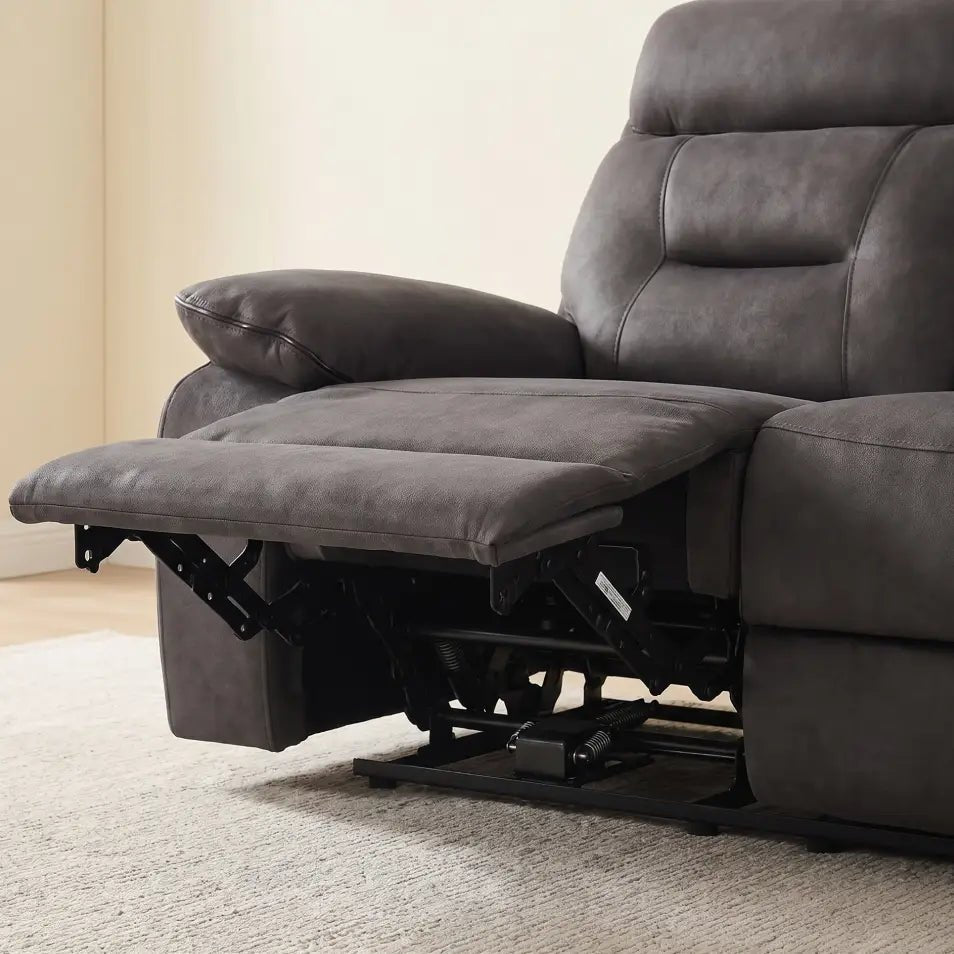 Foster Dark Grey Fabric Electric Recliner 2 Seater Sofa - Furniture Instore