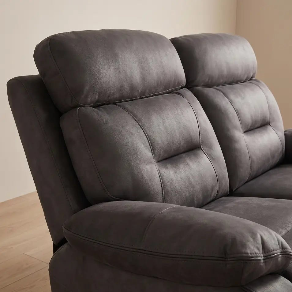 Foster Dark Grey Fabric Electric Recliner 2 Seater Sofa - Furniture Instore