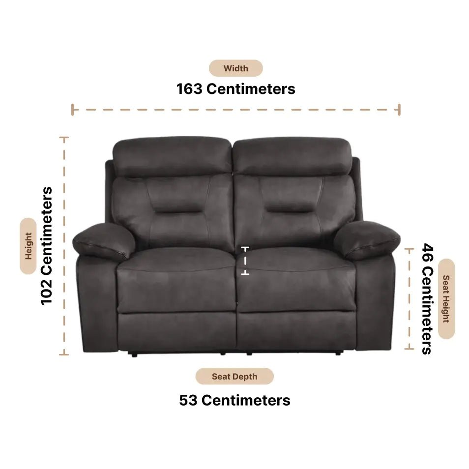 Foster Dark Grey Fabric Electric Recliner 2 Seater Sofa - Furniture Instore