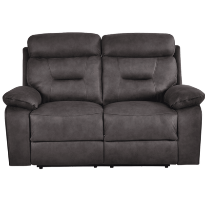Gray leather sofa on a white background