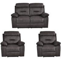 Foster Dark Grey Fabric Electric Recliner 2+1+1 Seater Sofa Set