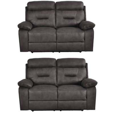 Foster Dark Grey Fabric Electric Recliner 2+2 Seater Sofa Set