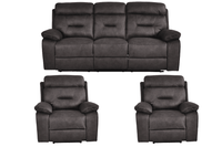 Foster Grey Fabric Electric Recliner 3+1+1 Seater Sofa Set