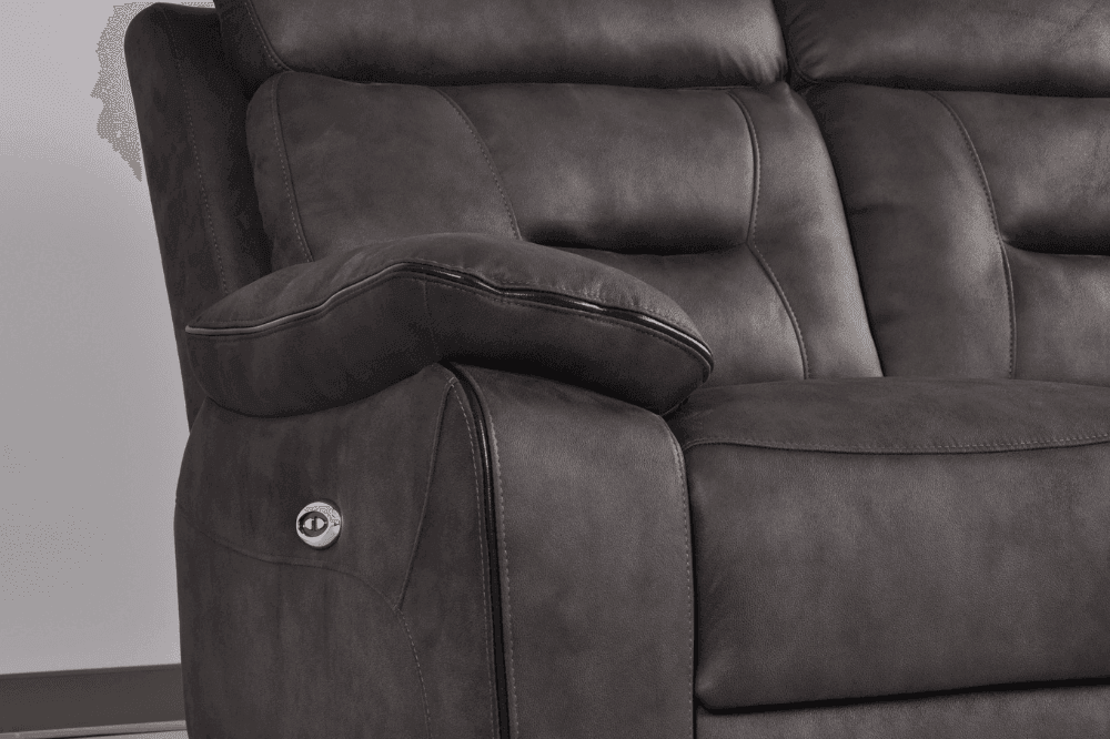Foster Grey Fabric Electric Recliner 3+1 Seater Sofa Set