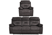 Foster Dark Grey Fabric Electric Recliner 3+1 Seater Sofa Set