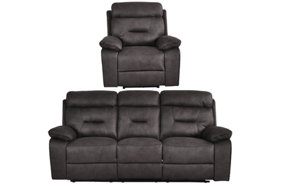 Foster Dark Grey Fabric Electric Recliner 3+1 Seater Sofa Set