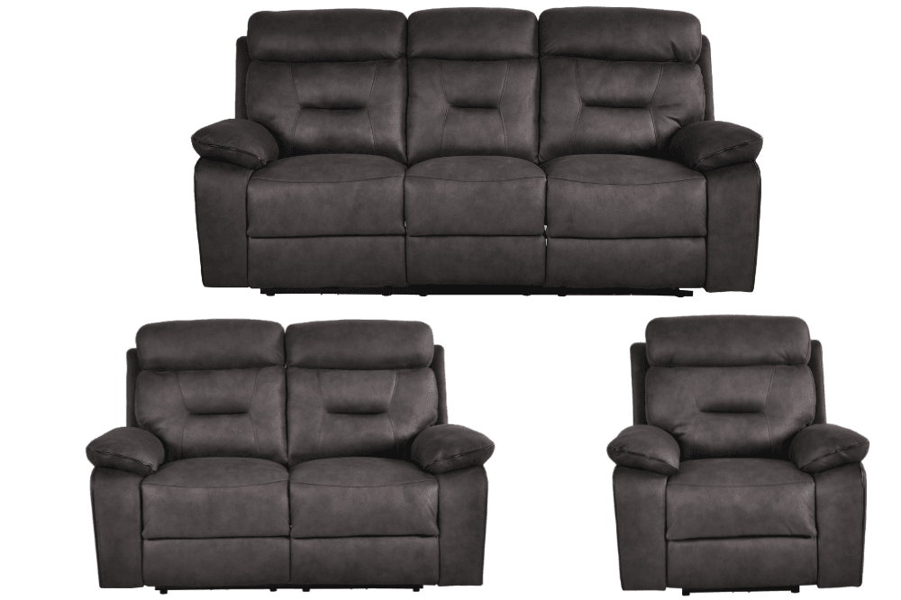 Foster Dark Grey Fabric Electric Recliner 3+2+1 Seater Sofa Set