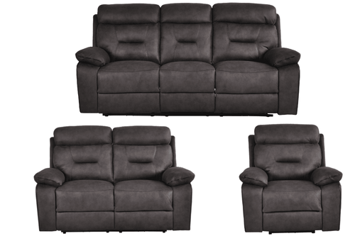 Foster Dark Grey Fabric Electric Recliner 3+2+1 Seater Sofa Set