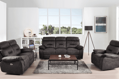 Foster Dark Grey Fabric Electric Recliner 3+2+1 Seater Sofa Set