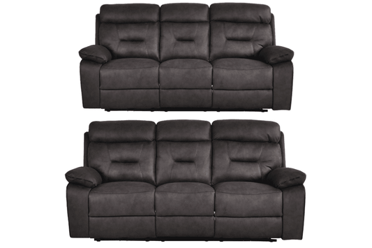 Foster Grey Fabric Electric Recliner 3+3 Seater Sofa Set