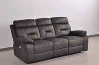 Foster Dark Grey Fabric Electric Recliner 3 Seater Sofa - Furniture Instore