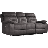 Gray reclining sofa on a white background