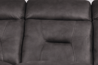 Close-up showing the plush seat cushions of the Foster Dark Grey Recliner 3-Seater Sofa – FurnitureInStore