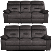Foster Dark Grey Fabric Electric Recliner 3+3 Seater Sofa Set