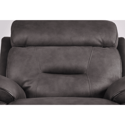 Gray leather recliner chair on a white background