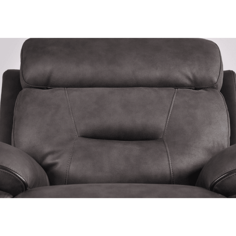 Gray leather recliner chair on a white background