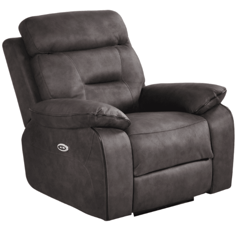 Gray recliner chair on a white background