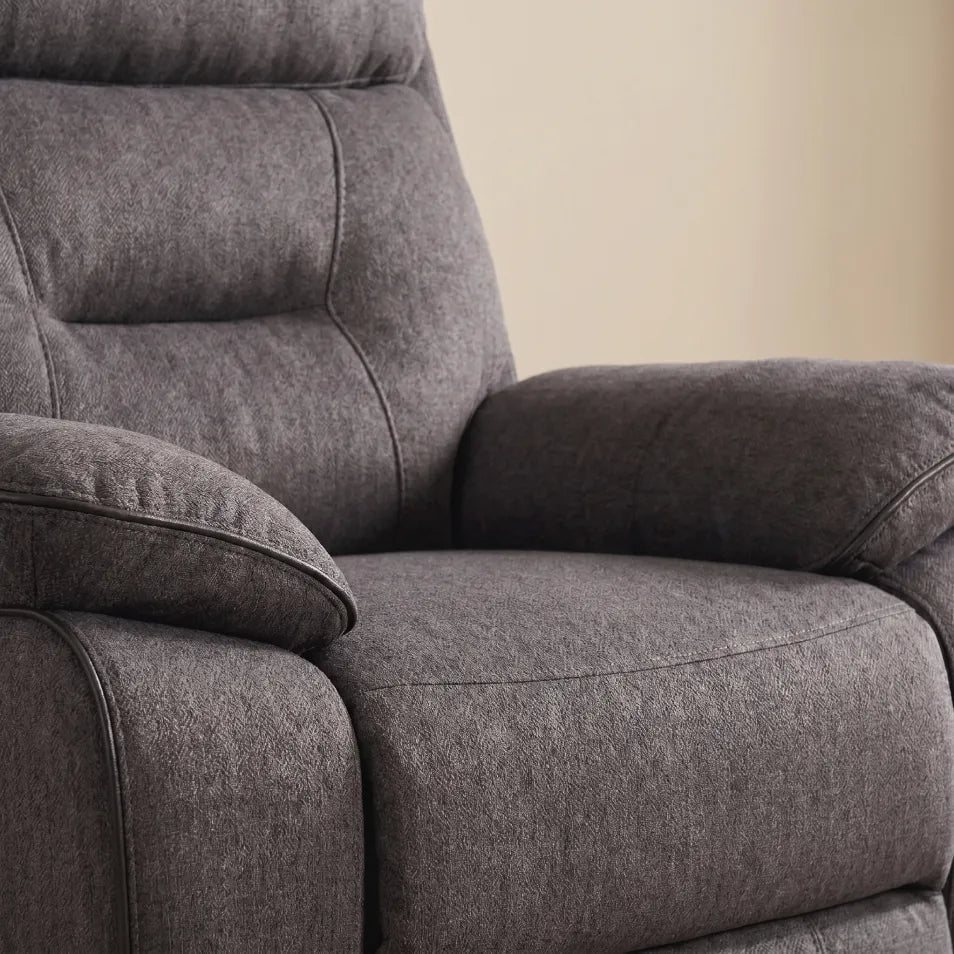 Foster power recliner armchair in dark grey