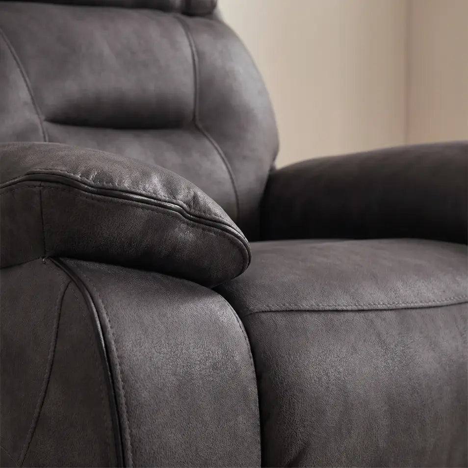 Foster Dark Grey Fabric Electric Recliner Armchair - Furniture Instore