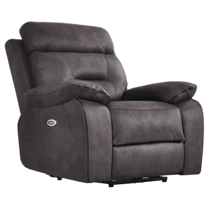 Gray recliner chair on a white background