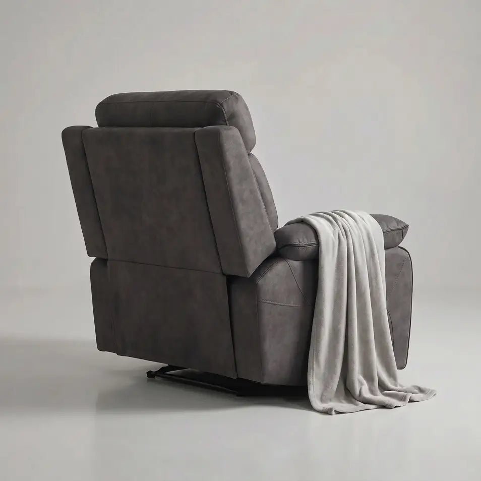 Foster Dark Grey Fabric Electric Recliner Armchair - Furniture Instore