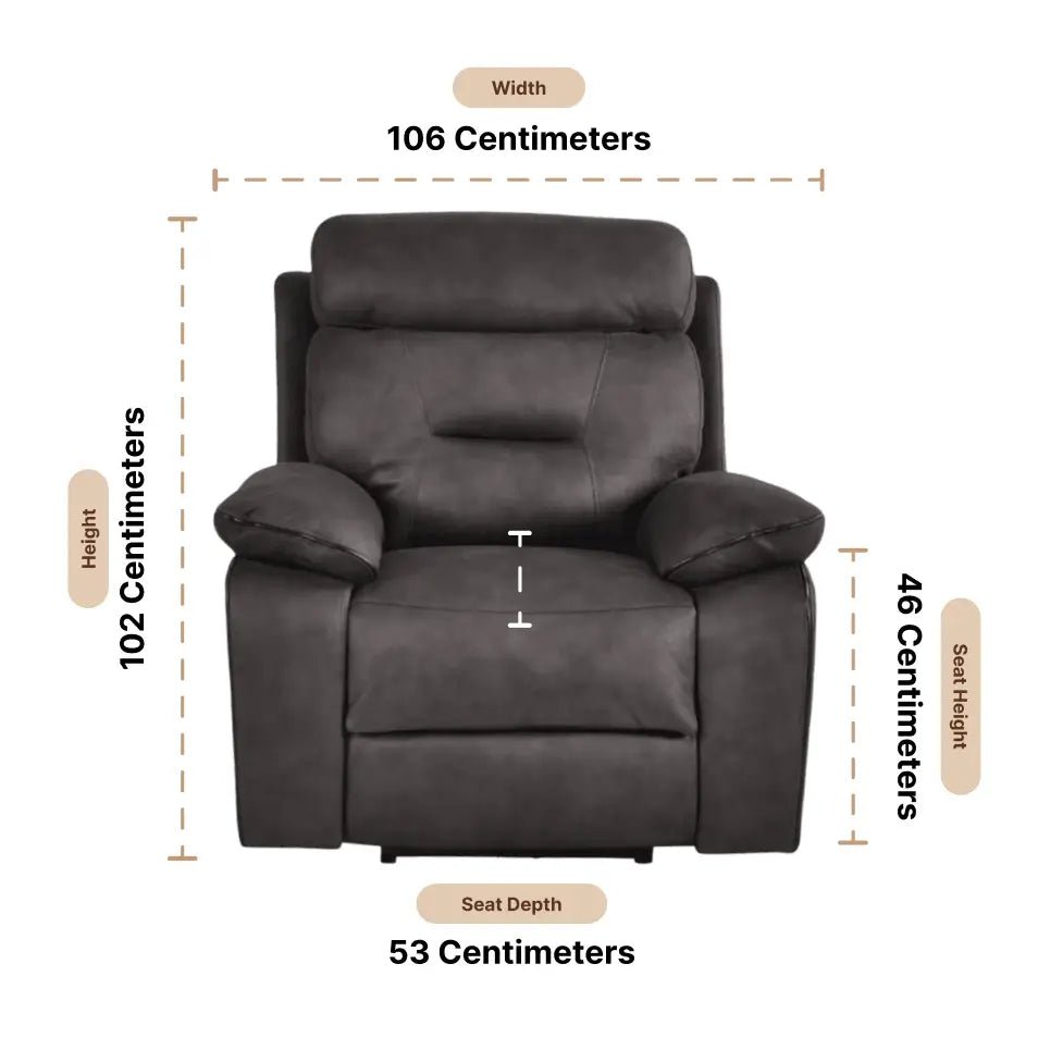 Foster Dark Grey Fabric Electric Recliner Armchair - Furniture Instore